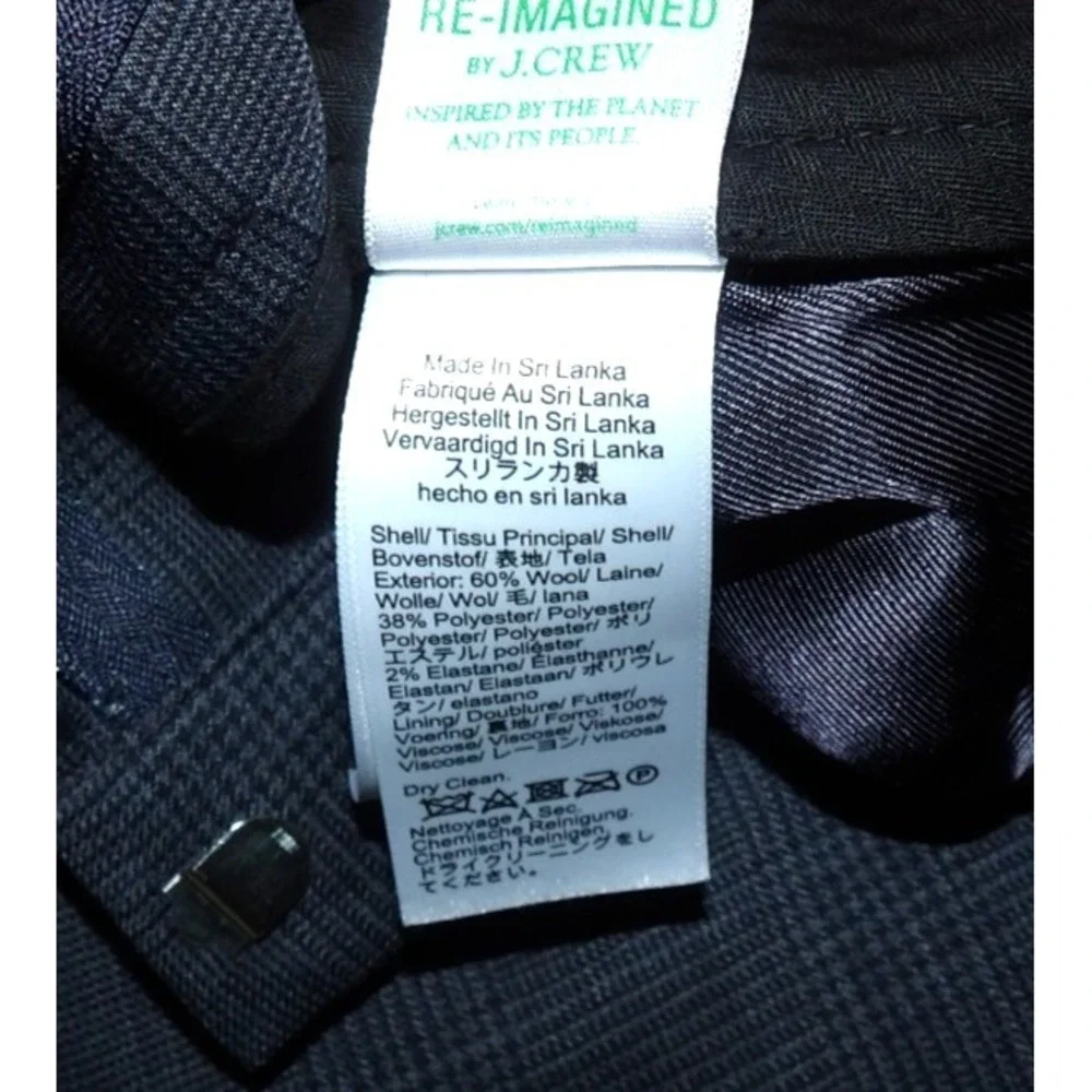 Lot of 2~ J.CREW Plaid Wool Blend BOWERY Dress Pants Men's 34  X 30